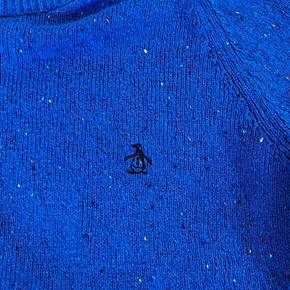 Original Penguin by Munsingwear Blue Flecked Pullover Crewneck Sweater Medium - Picture 4 of 5